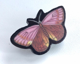 Portmeirion china butterfly brooch.