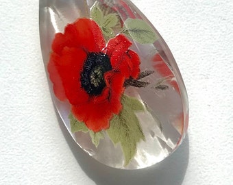 Poppy sun catcher with butterflies. Small and perfectly formed!
