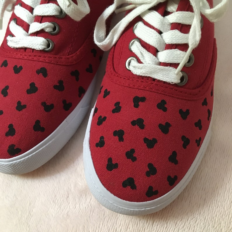 Hand Painted Mickey Mouse Polka Dot Shoes Sale Limited Quantity