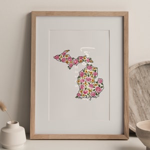 Esboço do estado de Michigan | Impressão de arte digital
