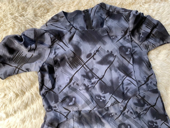 Handmade gray print modest/Elaine/Amish/Mennonite/