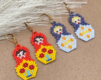 Nesting Doll Earrings - Folk Art Jewelry
