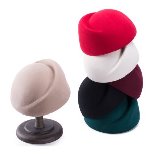 1 pcs Fascinator Beret Craft Supply Wool Stewardess Air Hostesses Pillbox Hat Millinery Body Base A137 Choose Colors