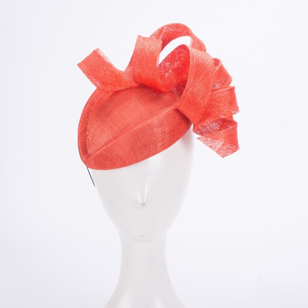 1pcs Orange Womens Kentucky Derby Sinamay Fascinators Wedding Church Racing Hats Headpiece T435