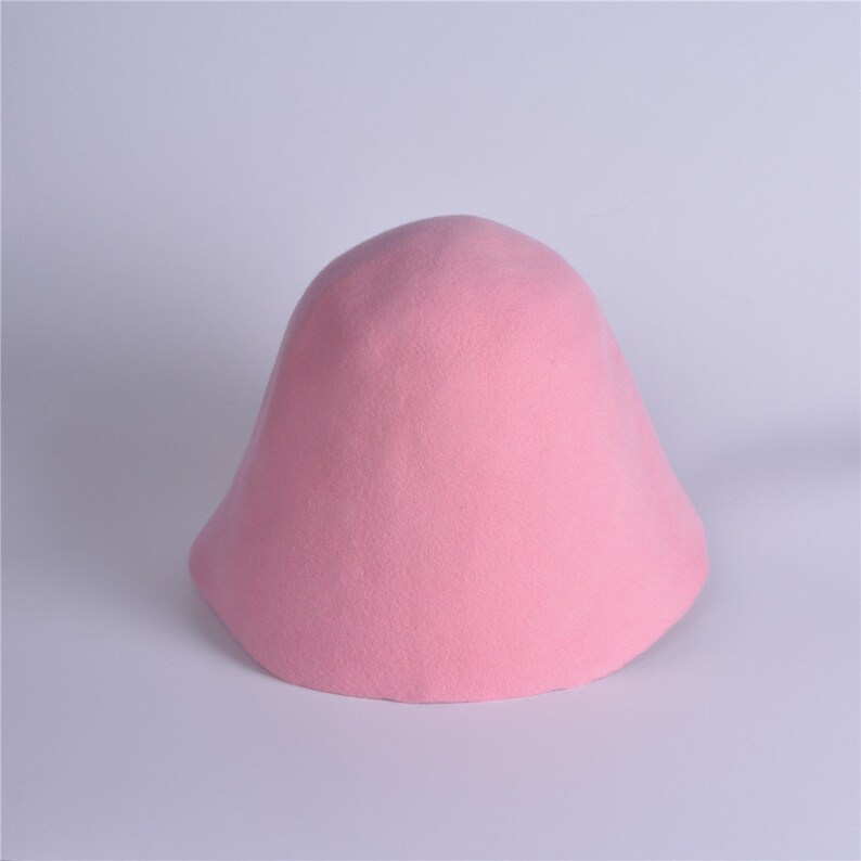 1pcs pink Felt Wool Cone Cloche Hood Millinery Hats Etsy