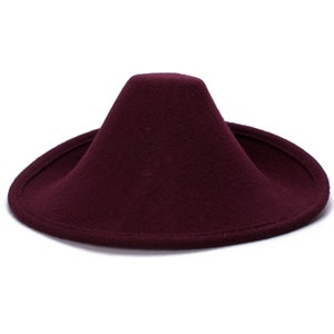 1 pcs Wine New Circle Wool Felt Hat Millinery Supply Fascinator Base Cocktail Party A264