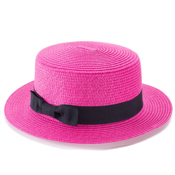 Pink Top hat with Ribbon white