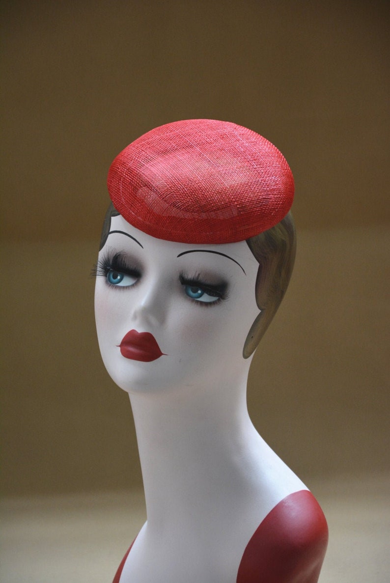 red 14cm Round sinamay Button Fascinator Base Sinamay Millinery red 14cm Round sinamay Button Fascinator Base Sinamay Millinery