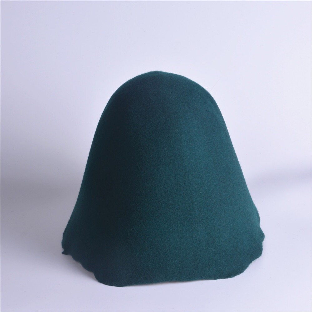 1pcs Dark Green Felt Wool Cone Cloche Hood Millinery Hats Etsy