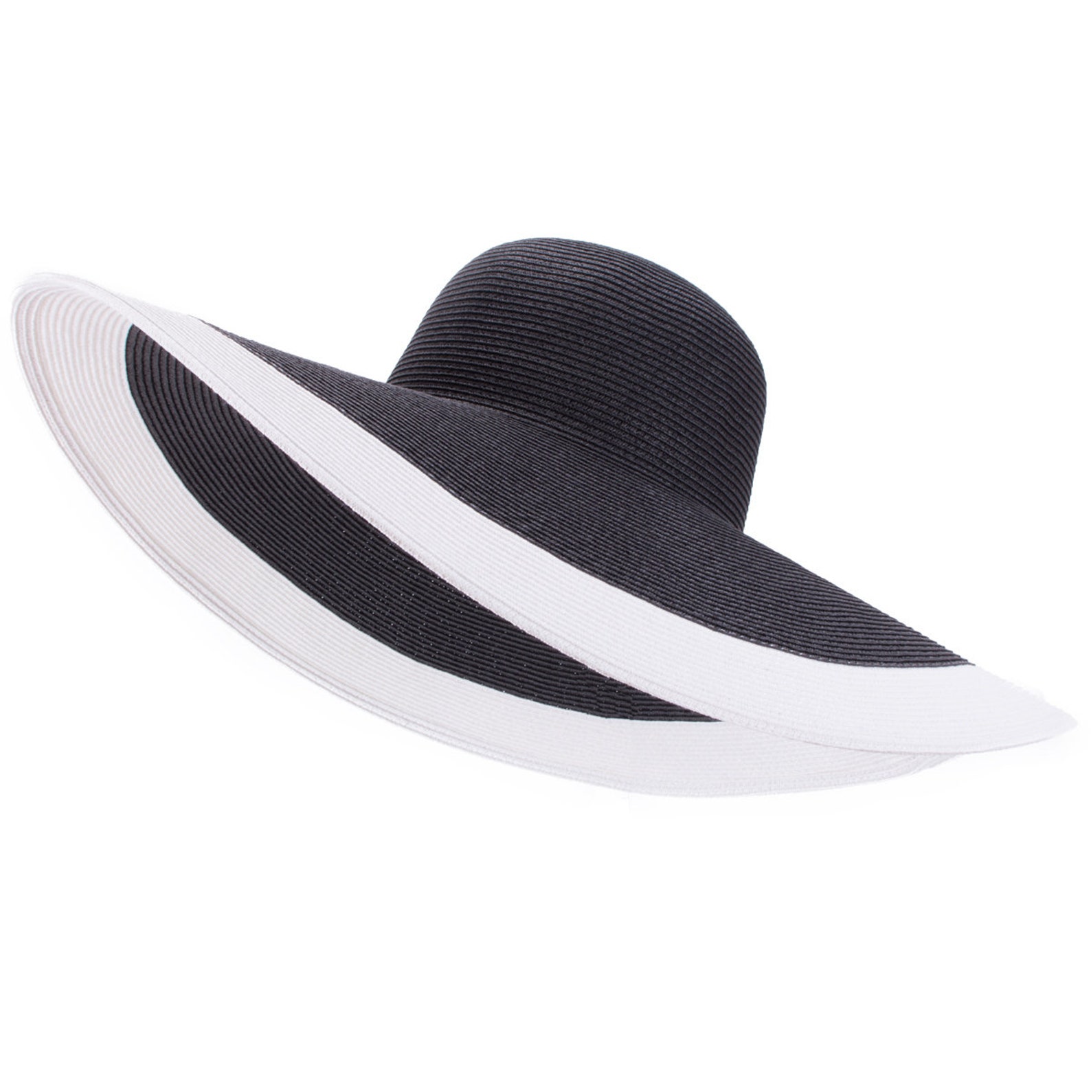 1pcs Black Top With White Brim 7.1 Womens Kentucky Derby Etsy