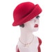 Red Womens Vintage Style 100% Wool Felt Beret Derby Solid Hat Base Making supply Millinery Decor Craft A553 