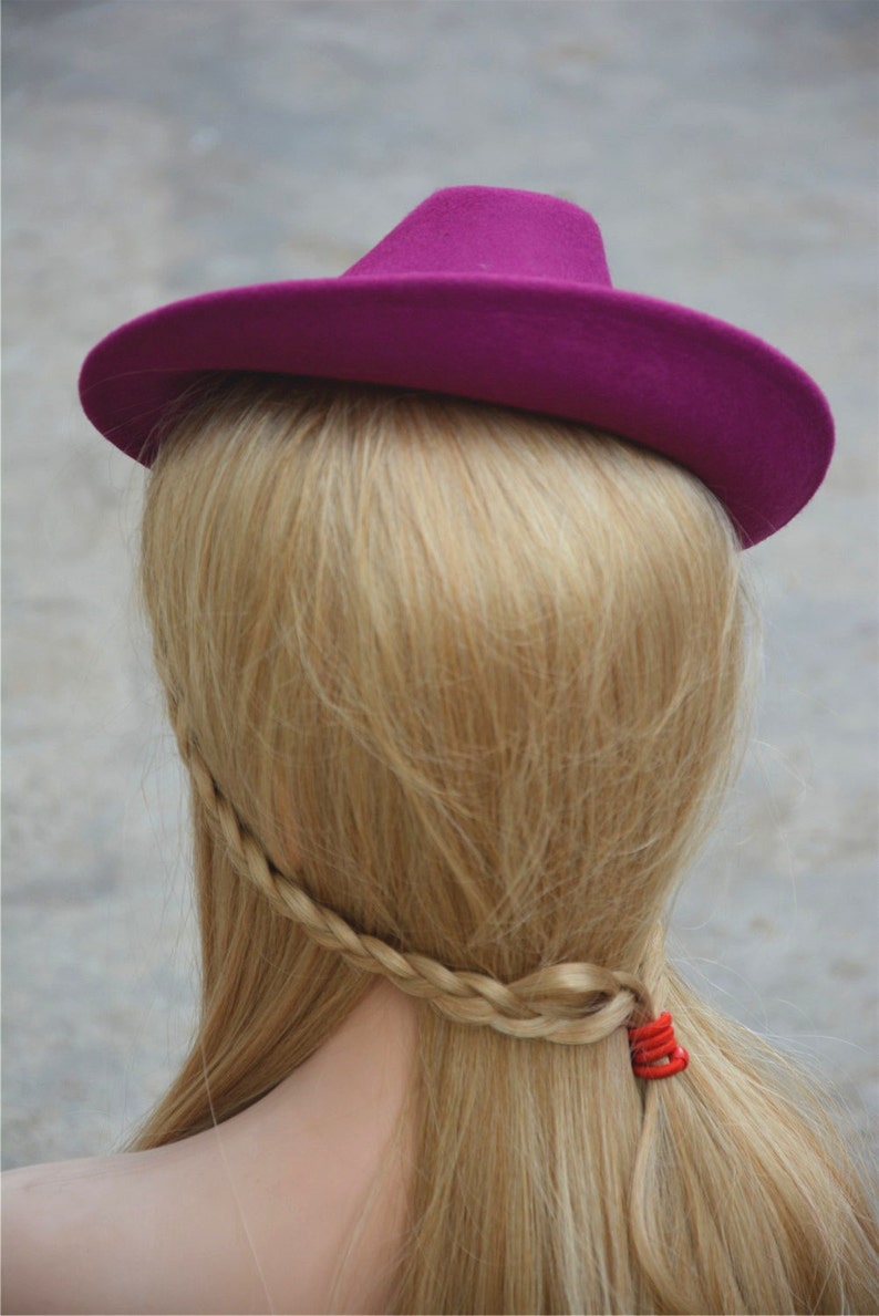 1 pcs Hot Pink New Circle Wool Felt Hat Millinery Supply Fascinator Base Cocktail Party A264