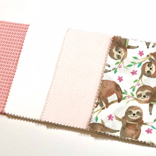 Pink Sloth Baby Shower Quilt Kit - Sloth Message Quilt Kit - Newborn Gift - Baby Shower Idea - Pregnancy - Crazy4Claire Baby Quilt Kit