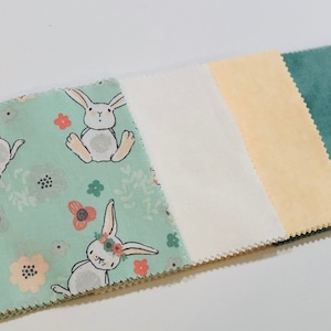 Mint and Peach Bunny Baby Shower Quilt Kit - Baby Shower Gift - Baby Bunny Quilt - Crazy4Claire Message Quilt Kit -Newborn Gift -Bunnies
