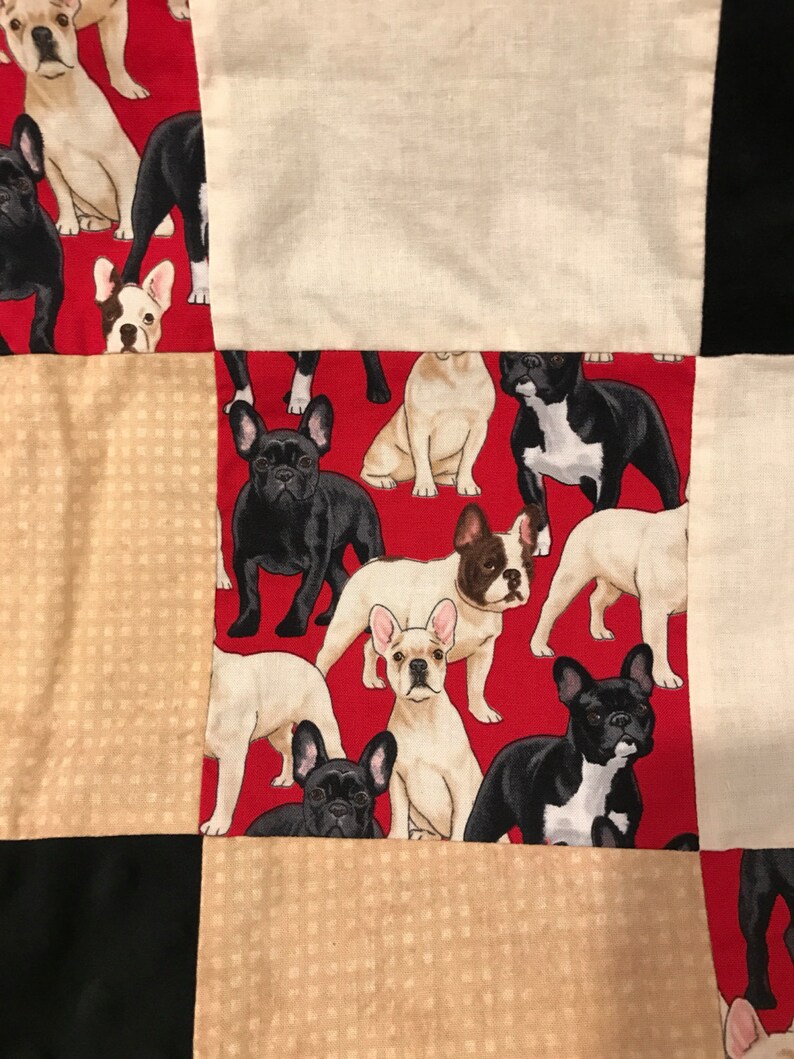 Large French Bulldog Lap Quilt French Bulldog Blanket Etsy
