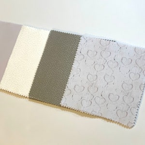 Taup and White Hearts Wedding Message Quilt Kit - Adult Size Lap Quilt - Wedding Guest Book - Wedding Keepsake Gift