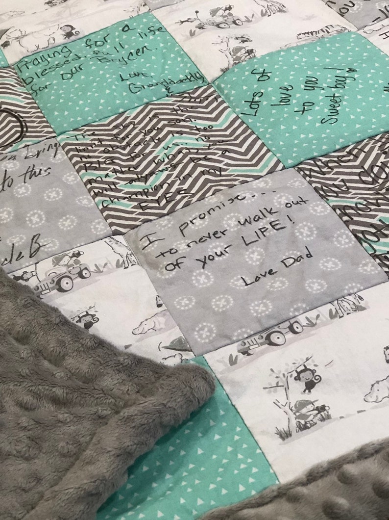 Teal Floral Baby Shower Quilt Kit Baby Shower Gift Newborn Etsy