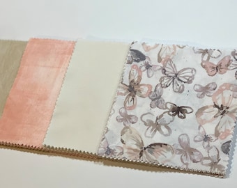 Peach Butterfly Floral Baby Shower Quilt Kit - Peach Baby Shower Gift -Newborn Gift - Baby Shower Idea - Newborn Keepsake - crazy4claire
