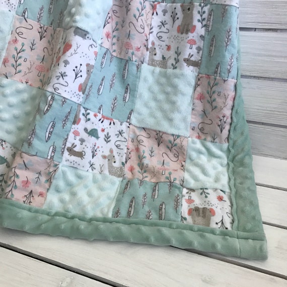 Gran bosque tema Patchwork edredón manta de oso manta de | Etsy Gran conejo rosa centón temática conejo manta colcha de | Etsy