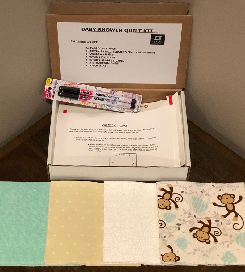 Baby Monkey Baby Shower Quilt Kit Monkeys Baby Shower Gift Etsy