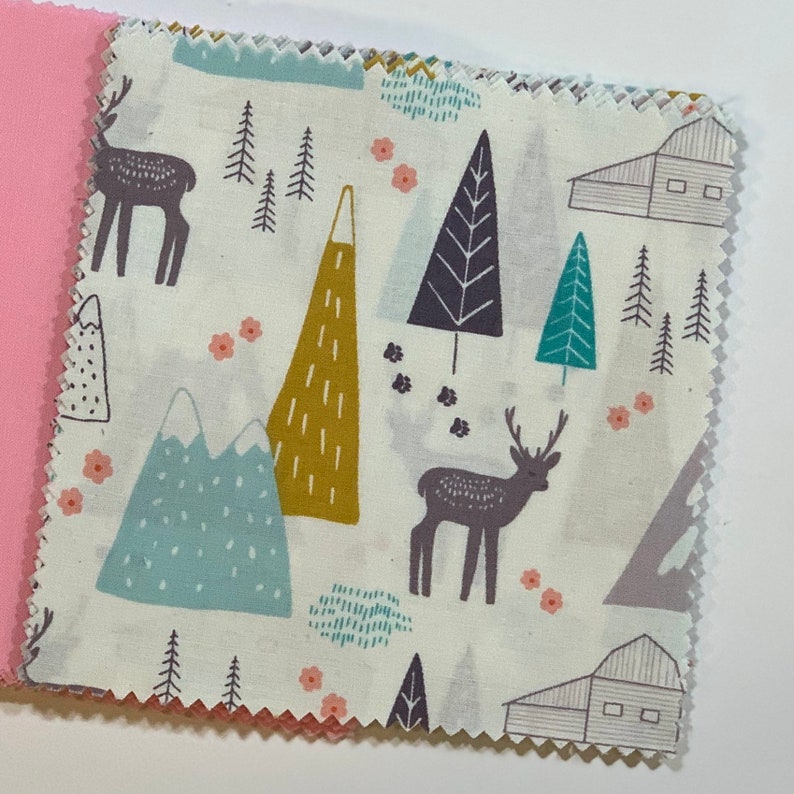 Mountain Cabin Baby Shower Quilt Kit Baby Shower Gift Deer Baby Blanket Baby Quilt Mountain Fabric Newborn Gift Baby Shower idea image 4