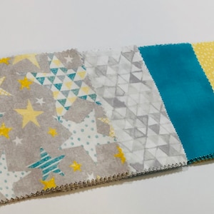 Teal, Gray, and Yellow Stars Baby Shower Quilt Kit - Star Message Quilt Kit - Newborn Gift - Baby Shower Idea - Pregnancy - Crazy4Claire