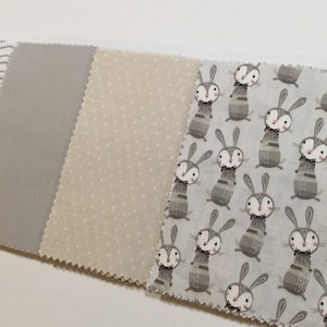 Rabbit Message Quilt Kit - Bunny Baby Shower Gift - Rabbits Quilt -Bunny Blanket - Newborn Gift - Baby Shower Idea -Tan Hare Quilt Kit -