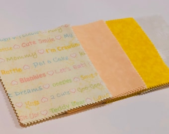 Yellow Words Baby Shower Quilt Kit - Baby Shower Gift - Crazy4Claire Message Quilt Kit - Newborn Gift - Baby Shower Idea - Keepsake