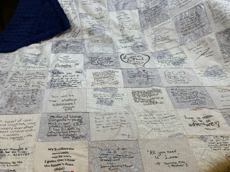 Gold And White Wedding Message Quilt Kit Adult Size Lap Etsy
