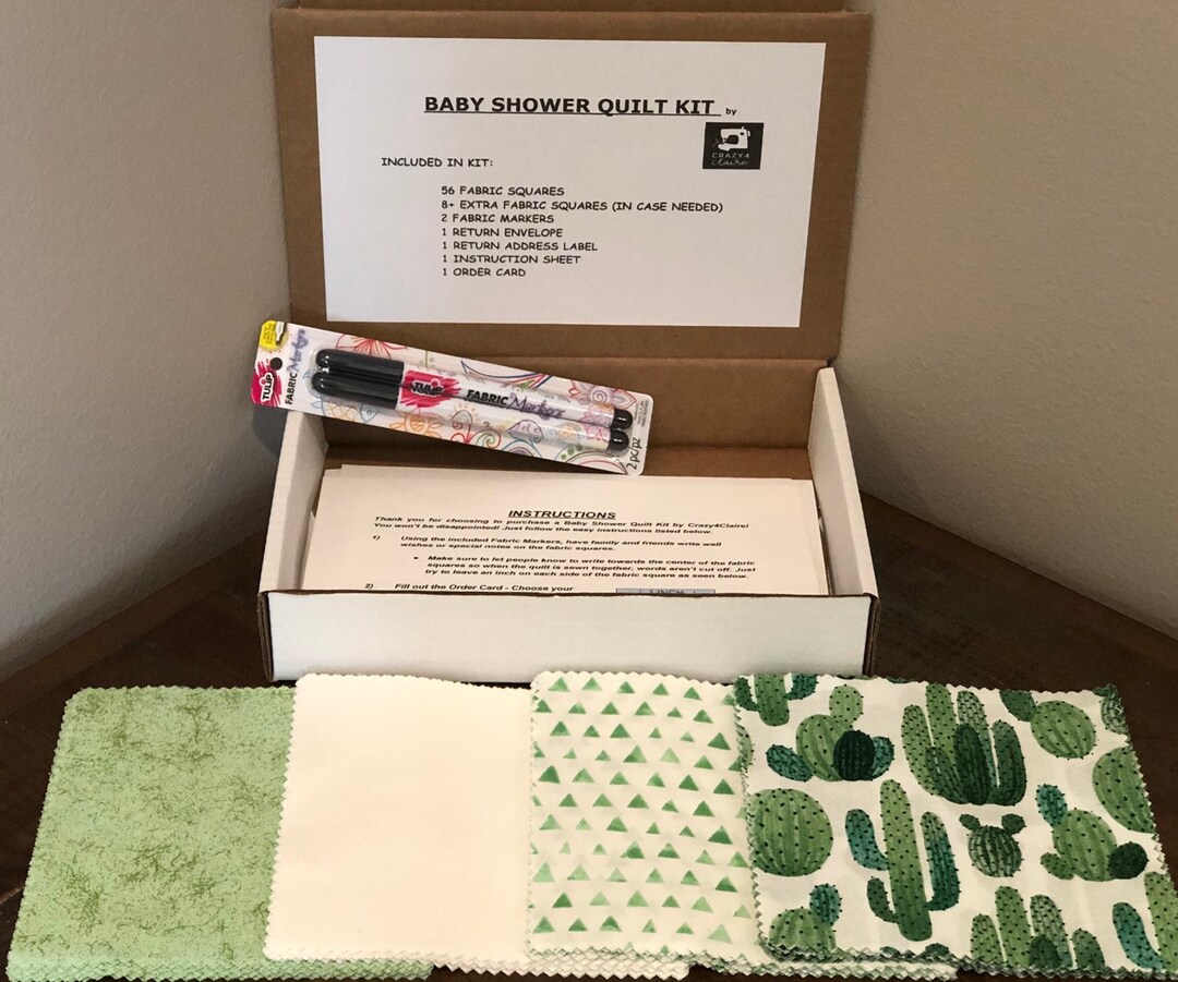 Cactus Baby Shower Quilt Kit Cacti Baby Shower Gift Desert Etsy