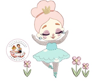 Ballerina Machine Embroidery Design, Ballet Dancer (Instant Download PES)