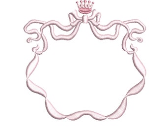 Diseño de bordado con monograma de lazo Coquette (descarga instantánea)