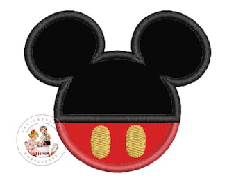 Mickey Mouse oren stoffen borduurontwerp (direct downloaden)