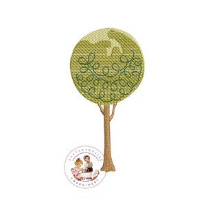 Spring garden tree machine embroidery design, Embroidery design, summer garden Embroidery pattern file instant download