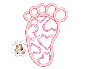 Baby Footprint Applique: Machine Embroidery Design (Instant Download)