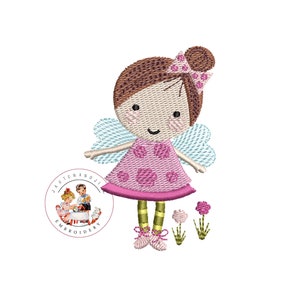 Baby Girl Fairy Machine Embroidery Design (Instant Download)