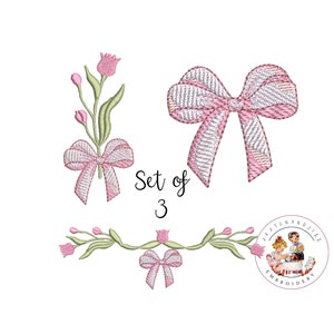 Disegno per ricamo a macchina con bordo di fiori di tulipano, motivo di giardino botanico, fiori selvatici primaverili, fiocco di civetta, bordo floreale - download immediato