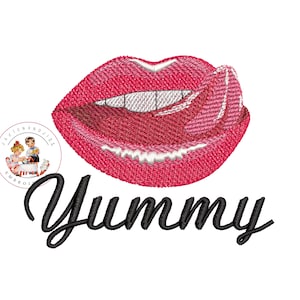Lips machine embroidery design 5x5, 5x7, 6x10- instant download
