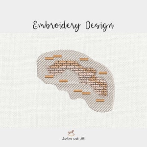 Exposed Brick Wall Embroidery Design: Spring Garden Flower Pattern (Instant Download)