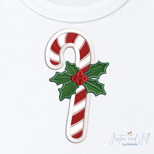 Candy Cane Embroidery Design, Holiday Holly Applique (Stitch File)