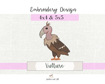 Vulture machineborduurontwerp: leerproject voor kinderen (4 x 4, 5 x 5)