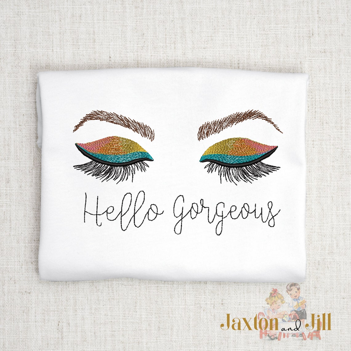Hello machine embroidery design Eyeshadow Etsy