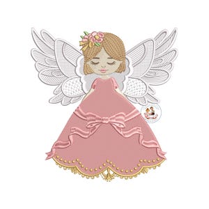 Christmas Angel Embroidery Design: Heavenly Princess Pattern (4x4, 5x5, 6x6, 8x8)