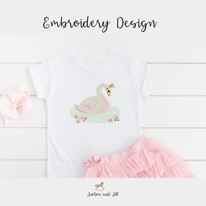 Swan Embroidery Design: Baby Girl Goose Applique (digital Download) - Etsy
