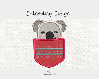 Koala bear machine embroidery design- instant download