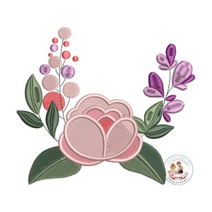 Peony Floral Machine Embroidery Design (Instant Download)