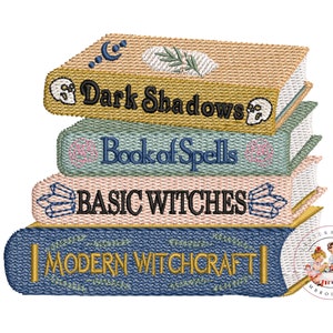 Stacked Books Machine Embroidery Design: Halloween Pile (Instant Download)