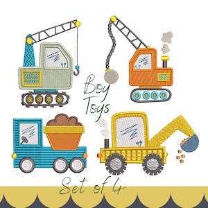Construction Vehicle Machine Embroidery Designs (pes, jef, vip, vp3, dst, exp, xxx & hus)