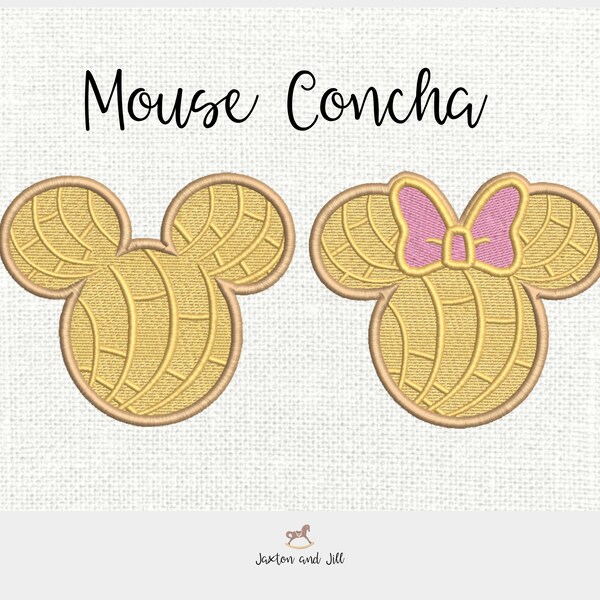 Concha Mouse head machine embroidery design, mouse embroidery design, Embroidery pattern file instant download 4x4 5x5