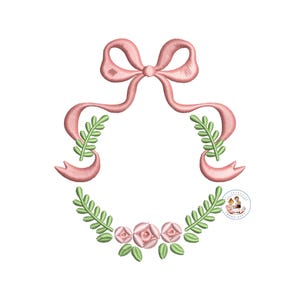 Blumen Monogramm Rahmen Stickmaschine (Instant Download)